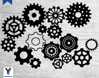 84-piece Steampunk SVG Bundle | Gears SVG | Gear svg | Sprocket PNG | Steampunk Gear Clipart | Clockwork