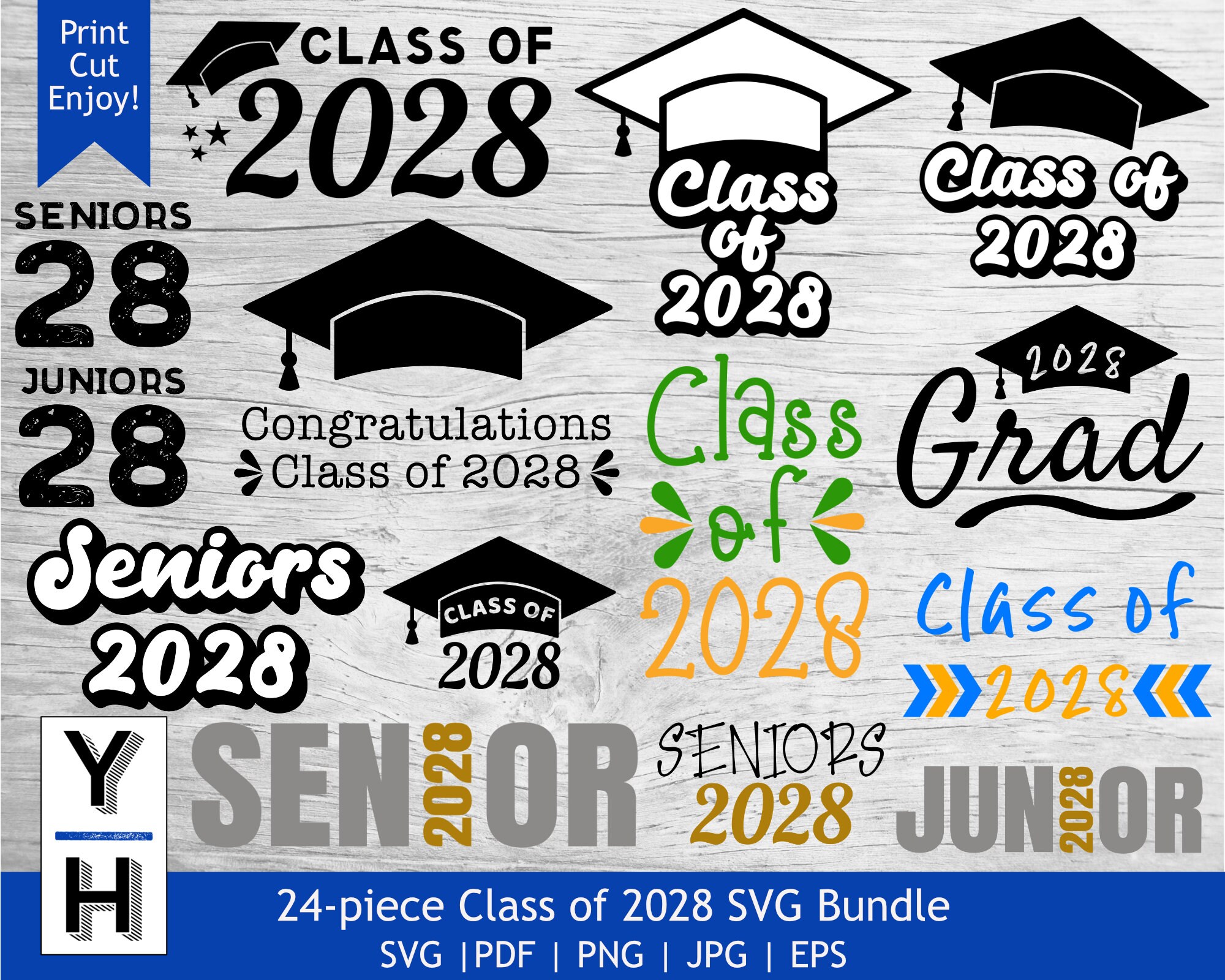 Class of 2028 SVG Bundle Senior 2028 SVG Seniors PNG Etsy