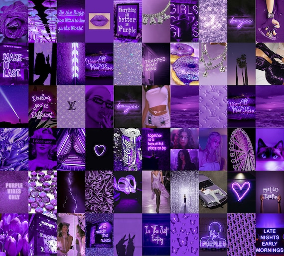 60pc purple Vsco AESTHETIC Wall Collage Kit Same 