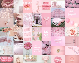 Rose Gold Photo Wall Collage Kit Rose Gold Aesthetic Pink - Etsy