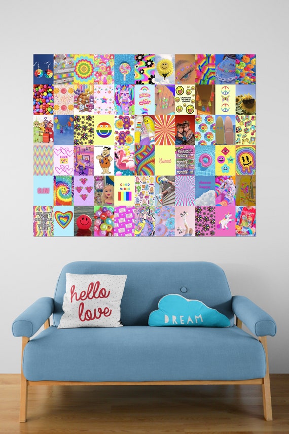 Indie Collage Kit Digital, Wall Decor Aesthetic, Y2K Room Decor, Kidcore  Photo Wall Collage, Retro Picture Collage 65 Pcs, Indie Kid Bedroom 