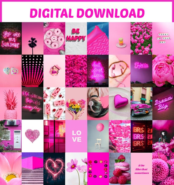 Get Neon Pink Pic Collage Logo Pics