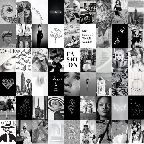 100 Pics Boujee Black and White Wall Collage Kit UPDATED. - Etsy