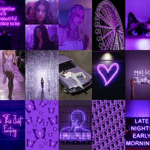 Boujee Wall Collage Kit Printed Neon Purple Pictures - Etsy