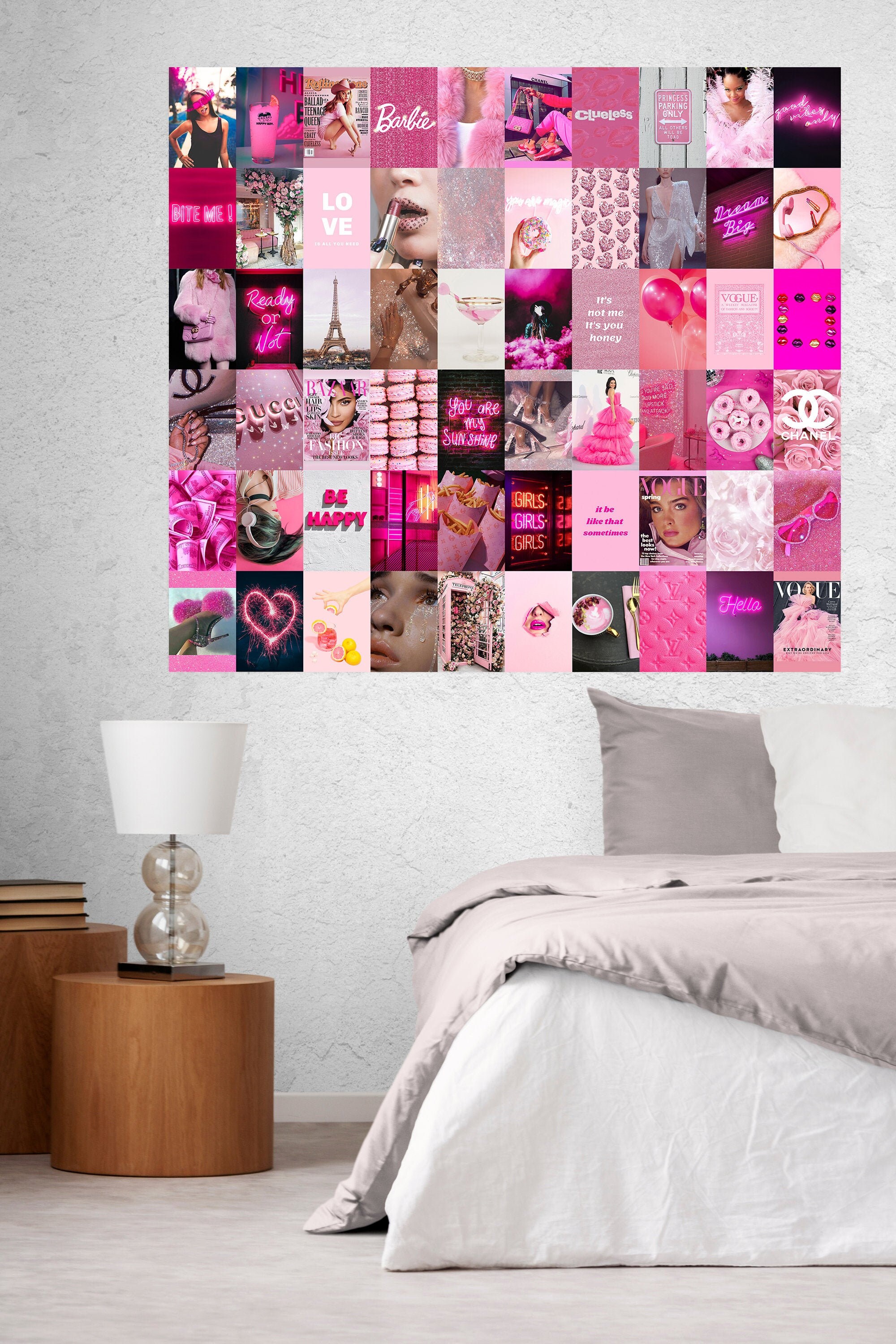 Boujee Pink Aesthetic Wall Collage Kit 60 pcs Pink Photo | Etsy