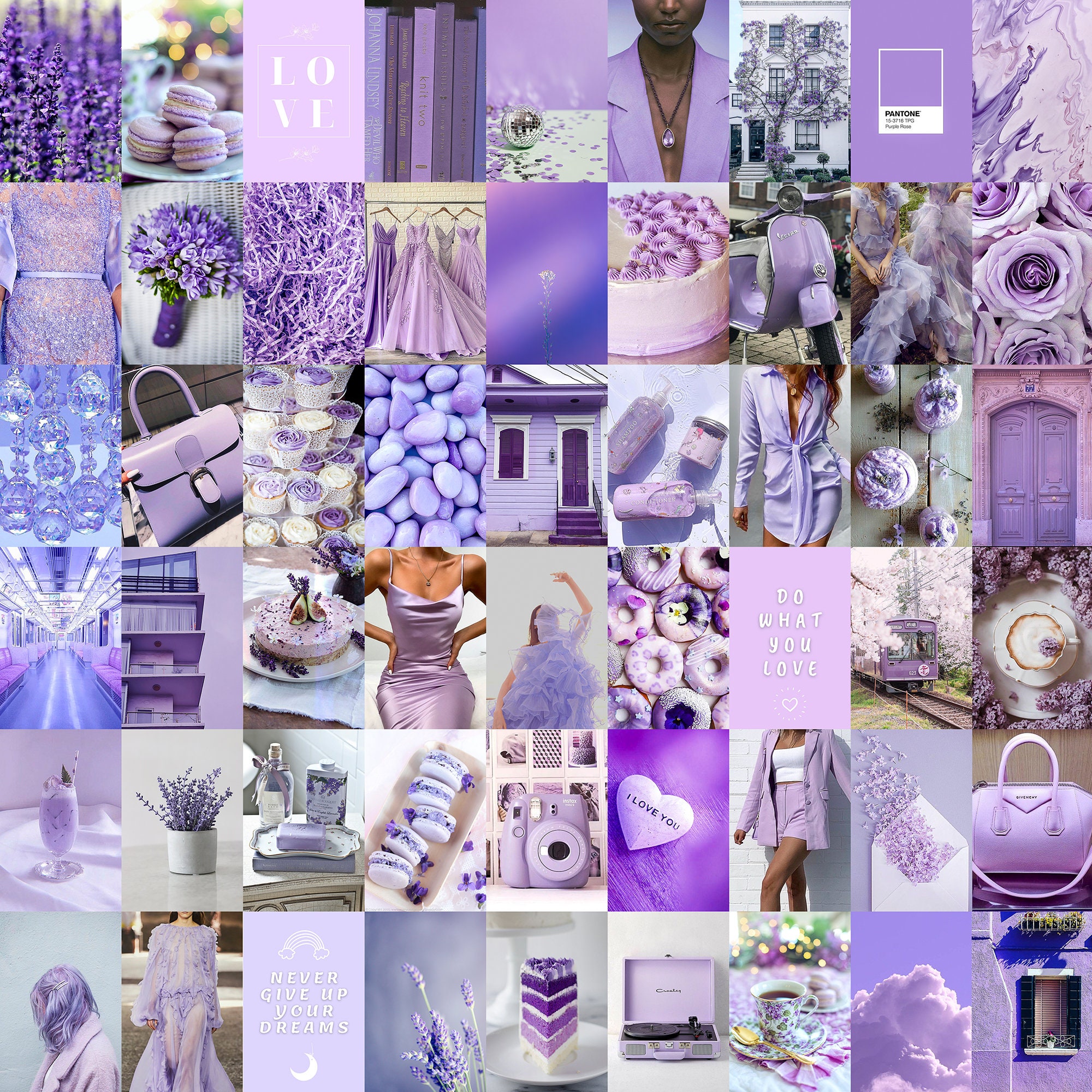 60pcs DIGITAL NO ANGEL Pink & Purple Collage Kit Dm for 