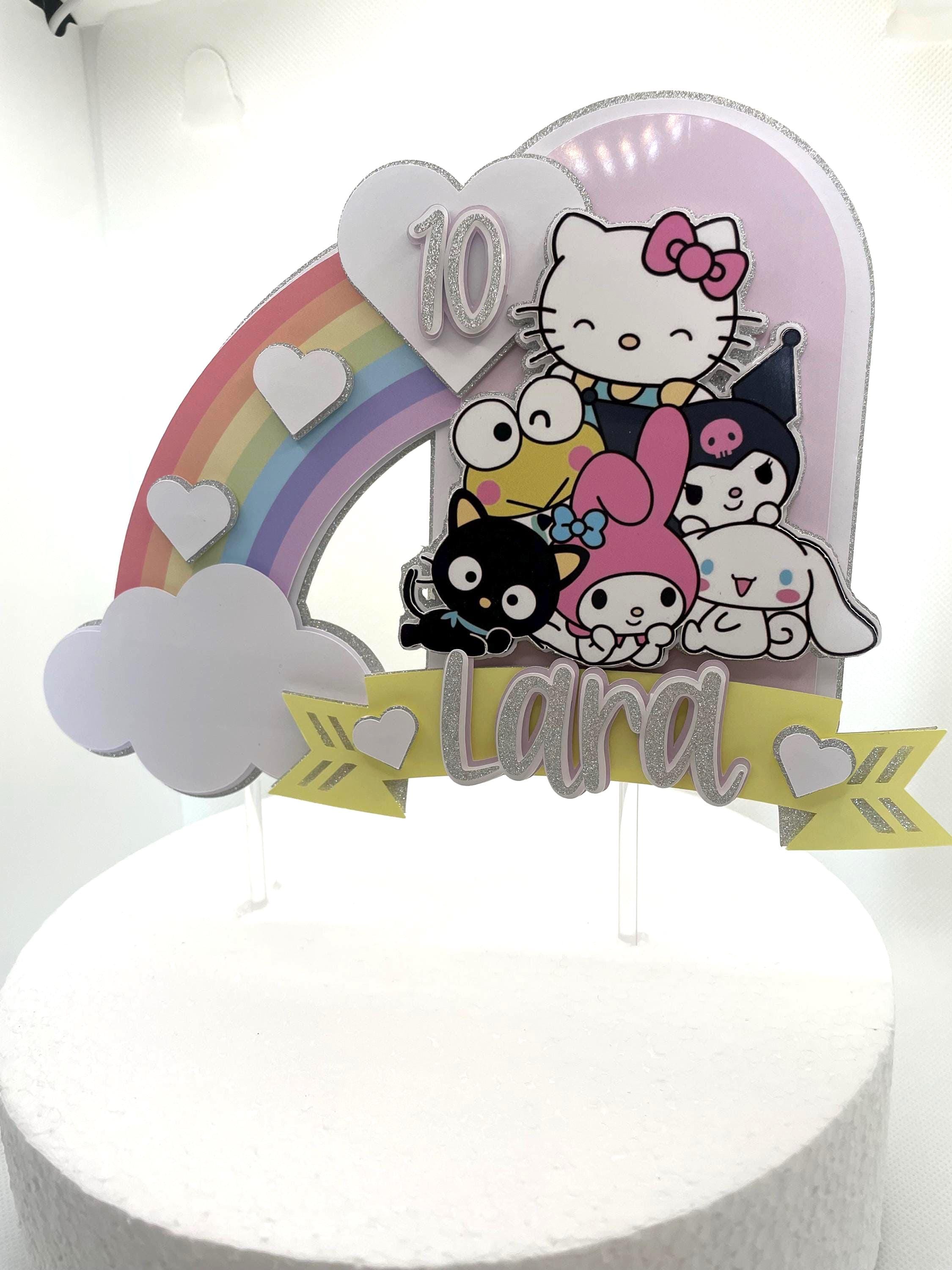 Kitty and friends cake topper - Etsy México, image size:2250x3000