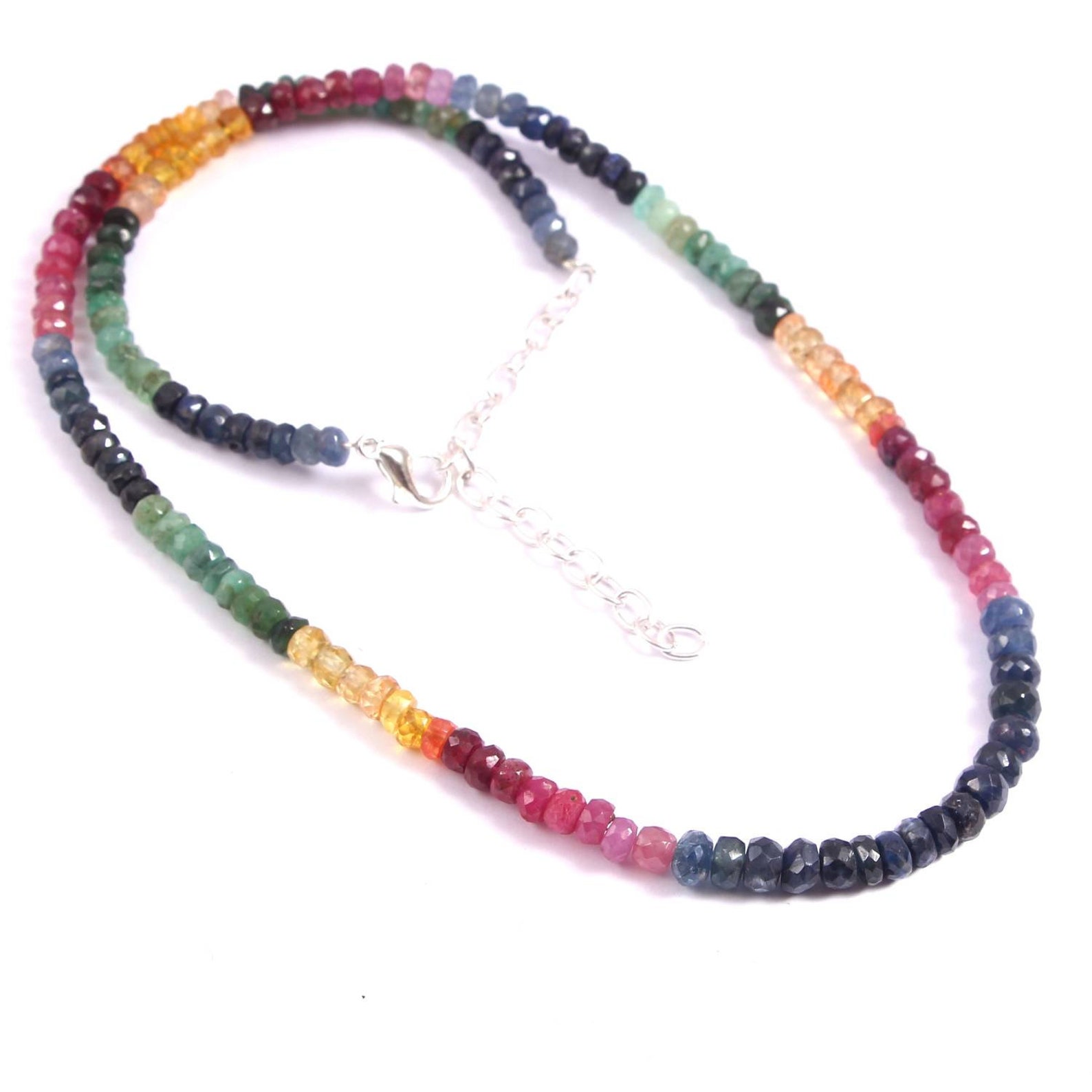 AAA+++ Quality, Natural Multi Sapphire Emerald Ruby Gemstone Beads ...