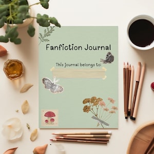Cozy Fanfiction Journal & Tracker, 8.5 x 11 Instant PDF Download (Green)