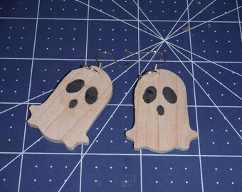 Hand made Maple Ghost with eyes earrings. #118