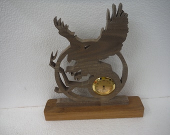 Walnut Eagle clock