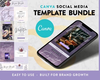 SPIRITUAL MAJIKA: Social Media Canva Template Bundle Pack | Pinterest | Instagram | Etsy Banner Editable Canva Templates