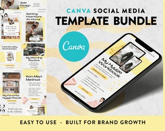 HYGGE HOME: Social Media Canva Template Bundle Pack | Pinterest | Instagram | Etsy Banner Editable Canva Templates