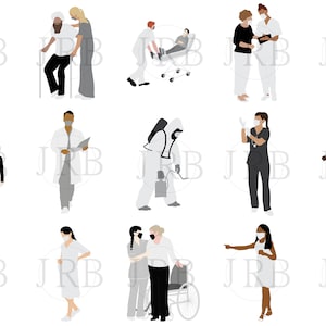 Monochrome Vector People Collection No.4 Healthcare