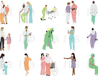 Pastel Vector People Collection No.4 Healthcare