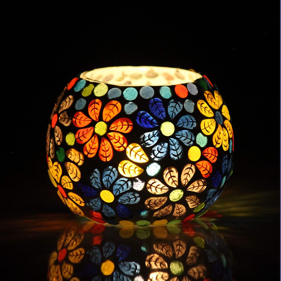 Set of 3 Handmade Glass Mosaic Turkish Moroccan Tea Light Etsy