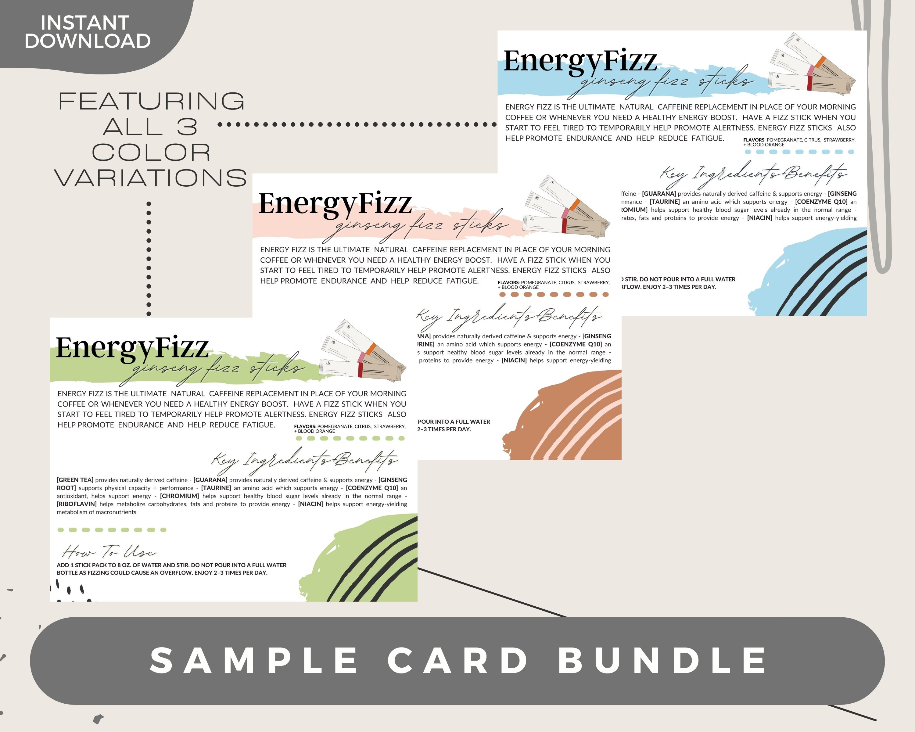 Arbonne Fizz Sample Card Digital File Printable Etsy Canada