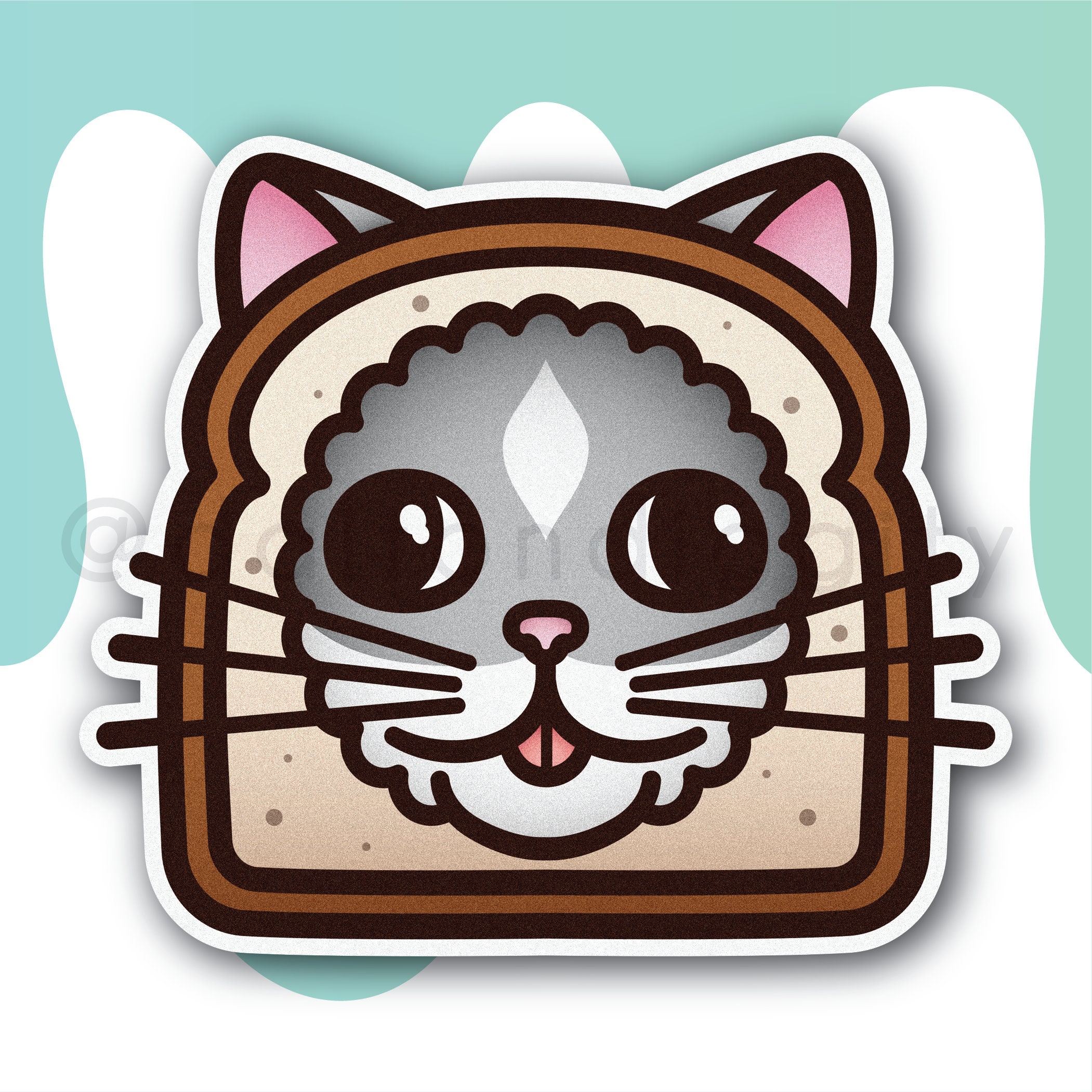Bread Cat Sticker - Etsy