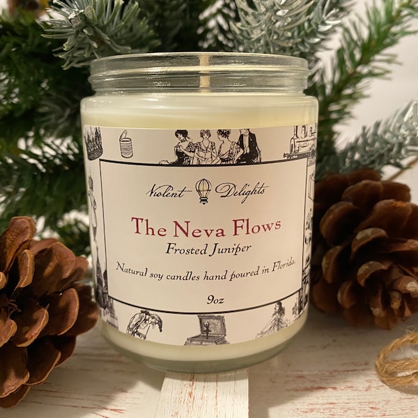 The Neva Flows (Anastasia: The Musical 9oz Soy Candle) Christmas Candles | Home Decor | Wooden Wick Candles | Holiday Gift