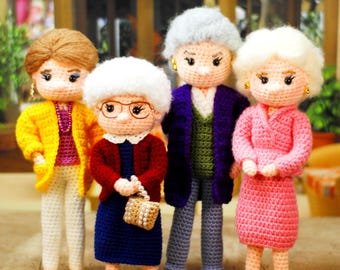 Golden Girls inspired Crochet Amigurumi Doll - Dorothy & Sophia - One of a Kind Handmade - 80's TV
