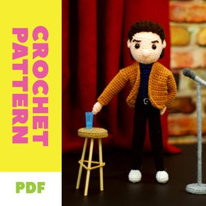 PATTERN for Jerry Seinfeld inspired Crochet Amigurumi Doll - Pattern Only - ENGLISH