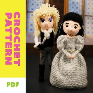 PATTERNS for The Goblin King & Sarah inspired Crochet Amigurumi Dolls - Labyrinth - Patterns Only - ENGLISH - US Terms - Combo