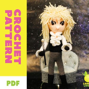 PATTERN for The Goblin King inspired Crochet Amigurumi Doll - Labyrinth - Pattern Only - ENGLISH - US Terms