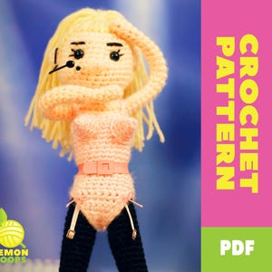 PATRÓN para Muñeca Amigurumi de Crochet inspirada en Madonna - Solo Patrón - INGLÉS - EE. UU.