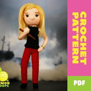 PATTERN for Buffy Inspired Crochet Amigurumi Doll - Pattern Only - ENGLISH - US Terms - Vampire Slayer - 90s tv Show