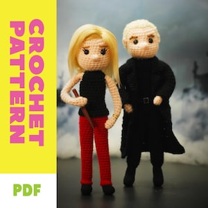 PATTERNS for Buffy & Spike Inspired Crochet Amigurumi Dolls - Pattern Only - ENGLISH - US Terms - Buffy the Vampire Slayer - 90s tv Show