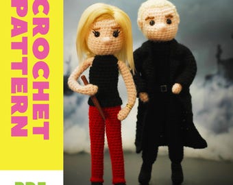 PATTERNS for Buffy & Spike Inspired Crochet Amigurumi Dolls - Pattern Only - ENGLISH - US Terms - Buffy the Vampire Slayer - 90s tv Show