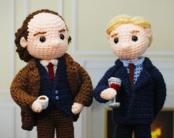 Frasier & Niles Crane inspired Crochet Amigurumi Doll - One of a Kind Handmade Action Figures