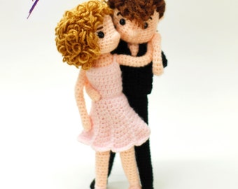 Dirty Dancing inspired Crochet Amigurumi Dolls - Johnny and Baby - One of a Kind Handmade - 80s movie