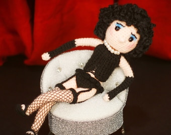 Frank N Furter inspirierte gehäkelte Amigurumi Puppe - Rocky Horror Picture Show - One of a Kind handgemacht - Kultklassiker - Frankenfurter