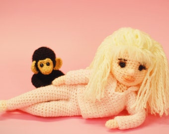 Chimp Lady inspired Crochet Amigurumi Doll - Handmade One of a Kind -  Chimp Crazy