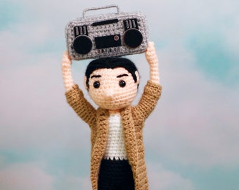 Say Anything Lloyd Dobler inspired Crochet Amigurumi Doll - Handmade One of a Kind - Classic iconic 80's movies