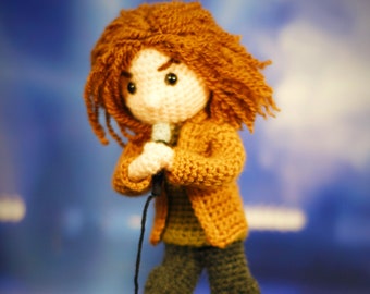 Eddie Vedder inspired Crochet Amigurumi Doll - Pearl Jam - Handmade One of a Kind Fan Art - 90s alternative music