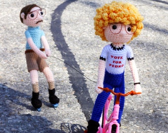 Napoleon Dynamite themed Crochet Amigurumi Dolls- One of a Kind Handmade Action Figures - Napoleon Kip Uncle Rico Deb Pedro Lafawnduh