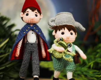 Wirt and Greg Inspired Crochet Amigurumi Dolls - Over the Garden Wall - One of a Kind Figures