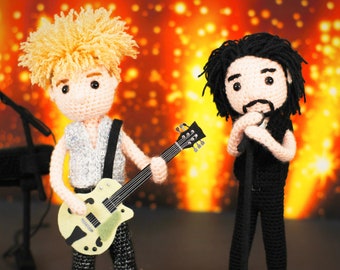 Dave Gahan & Martin Gore inspired Crochet Amigurumi Doll s- Depeche Mode - Devotional Tour - One of a Kind Handmade Crochet Figure