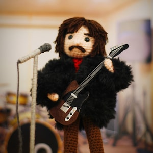 George Harrison Inspired Crochet Amigurumi Doll - The Beatles - Guitarist - One of a Kind Music Action Figure