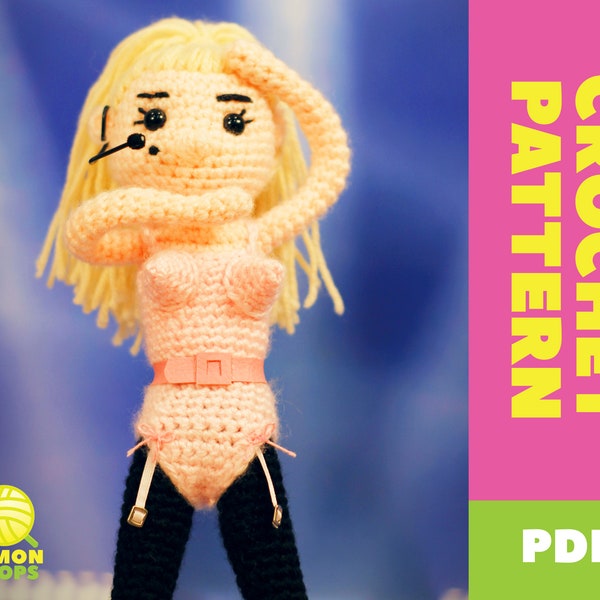 PATTERN for Madonna inspired Crochet Amigurumi Doll - Pattern Only - ENGLISH - US Terms