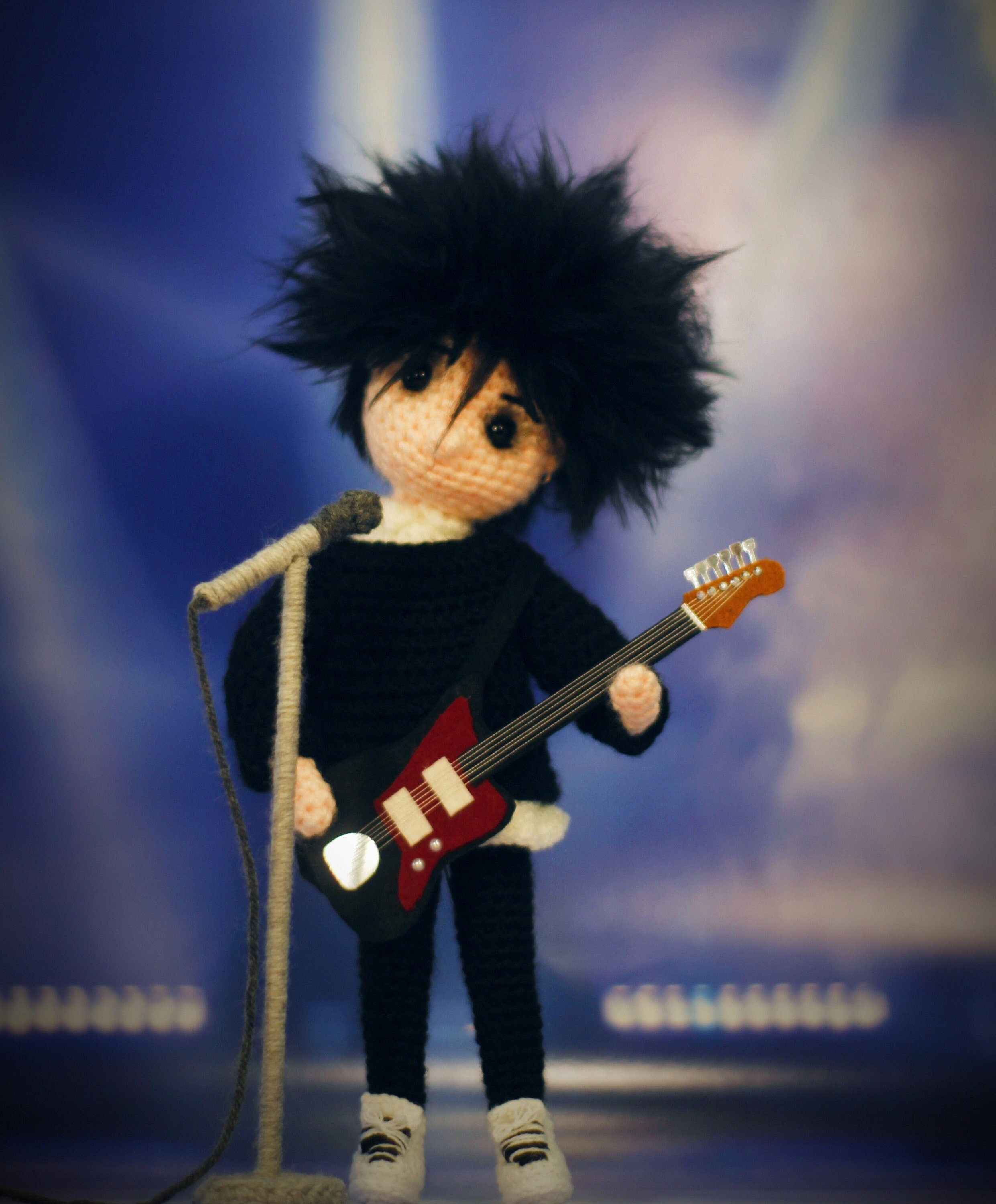 Robert Smith Inspired Crochet Amigurumi Doll - Handmade One