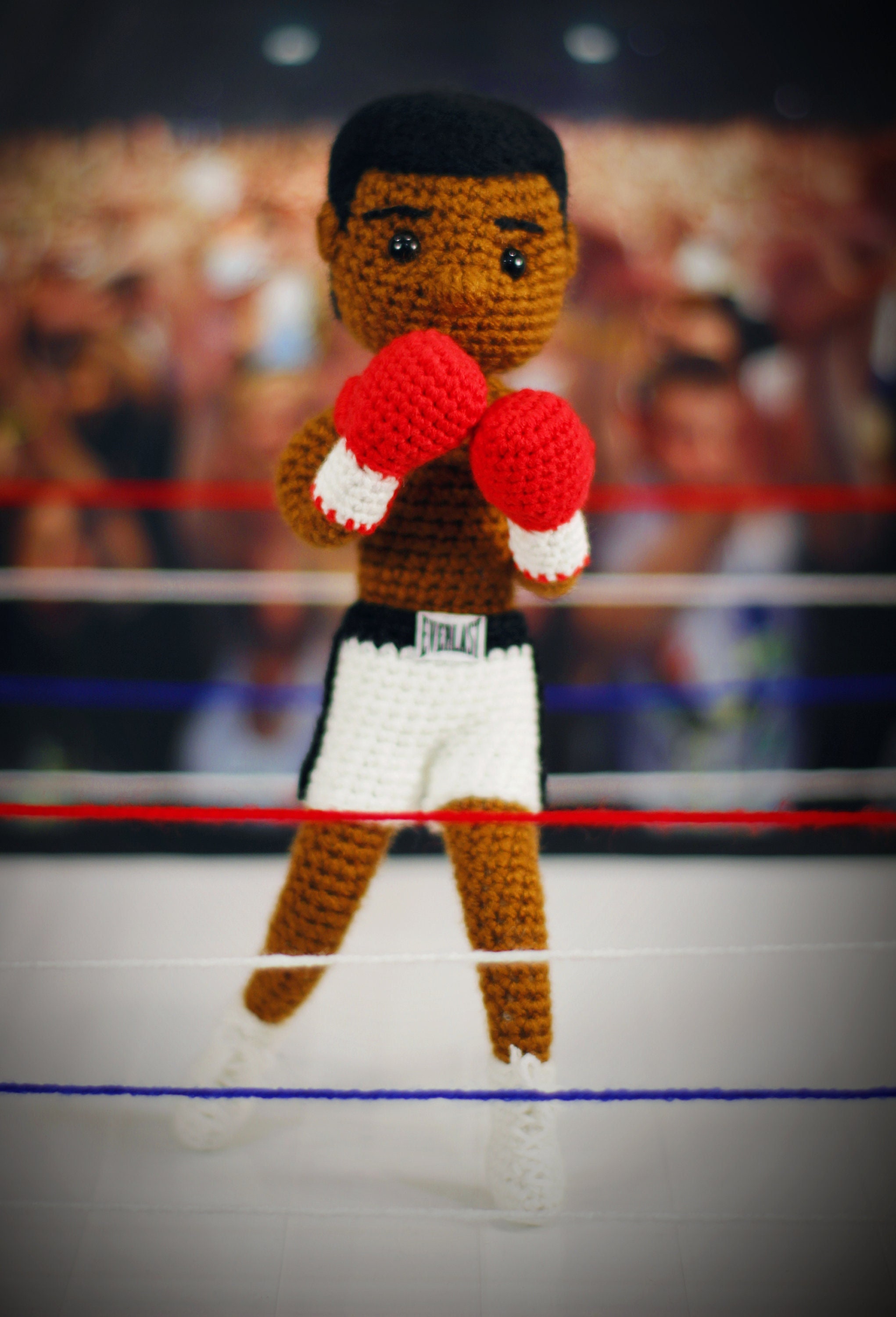 Muhammad Ali Inspired Crochet Amigurumi Doll - Handmade One of a