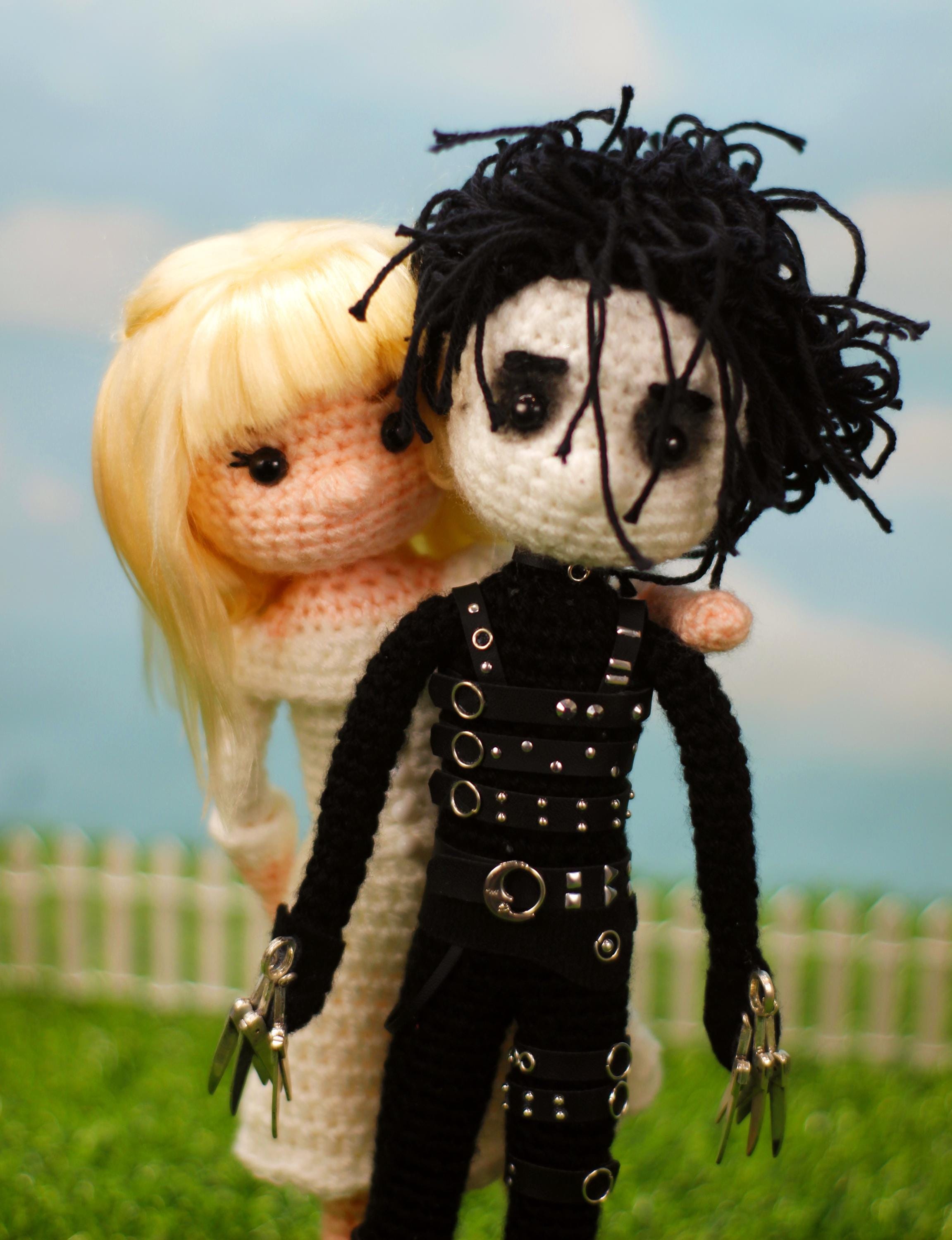 Edward Scissorhands Inspired Crochet Amigurumi Doll - Edward and