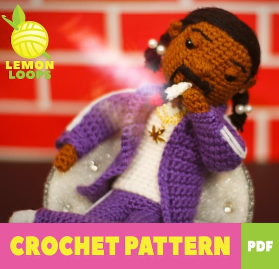 PATTERN for Snoop Dogg inspired Crochet Amigurumi Doll - Pattern Only - ENGLISH - US Terms
