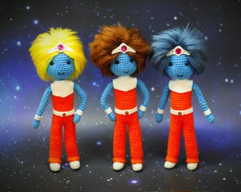 Crescendolls Inspired Crochet Amigurumi dolls - Daft Punk - Discovery -  Interstella 5555 -electronic music - techno - dance - 1990s 2000s