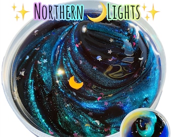 Northern Lights - 3 Tone Multi-Chrome Pigmented Coated Clear Slime - 250g/8oz - Unscented - Glitters - 10ml Activator - UK Seller