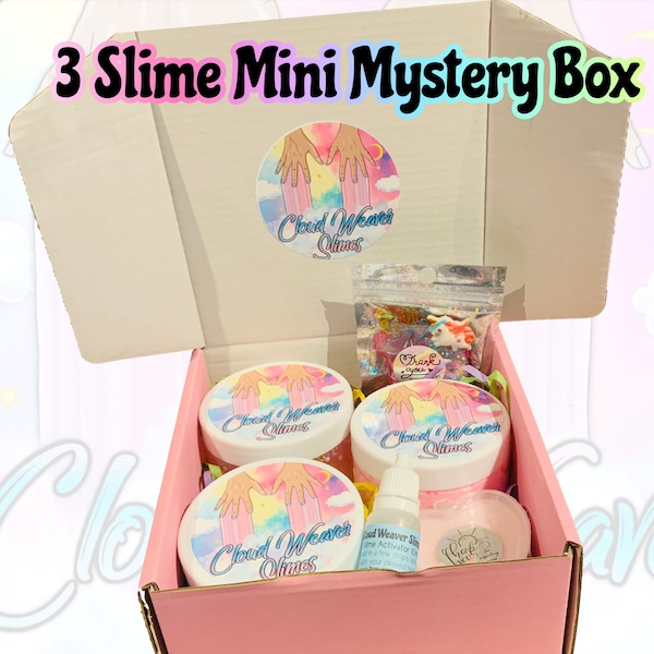 3 Slime Mini Mystery Box - Scented - Glitters - Charms - Extras - UK SELLER