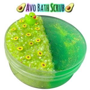 Avo Bath Scrub - Crunchy Bingsu Bead Slime - 8oz/250g - Scented - Fimo - Charm - Extras - UK SELLER